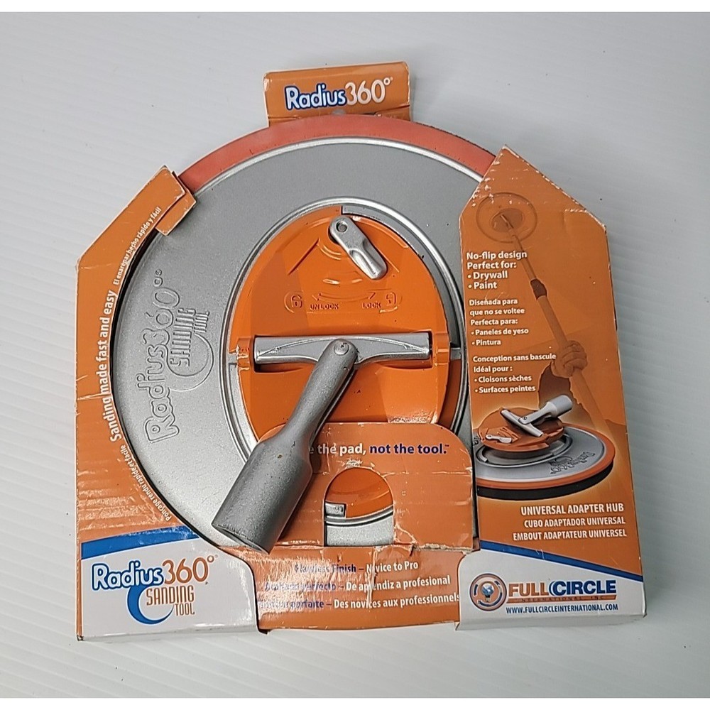 Radius360 Full Circle Drywall Sanding Tool 9" Round Head Hook & Loop Backer NEW