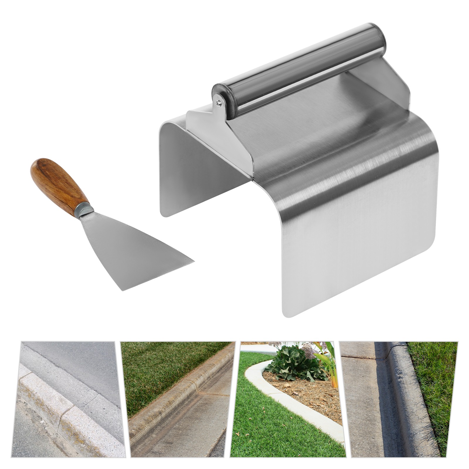 Cement Model Making Tool with Handle and Putty Knife Landscape Curb Trowel