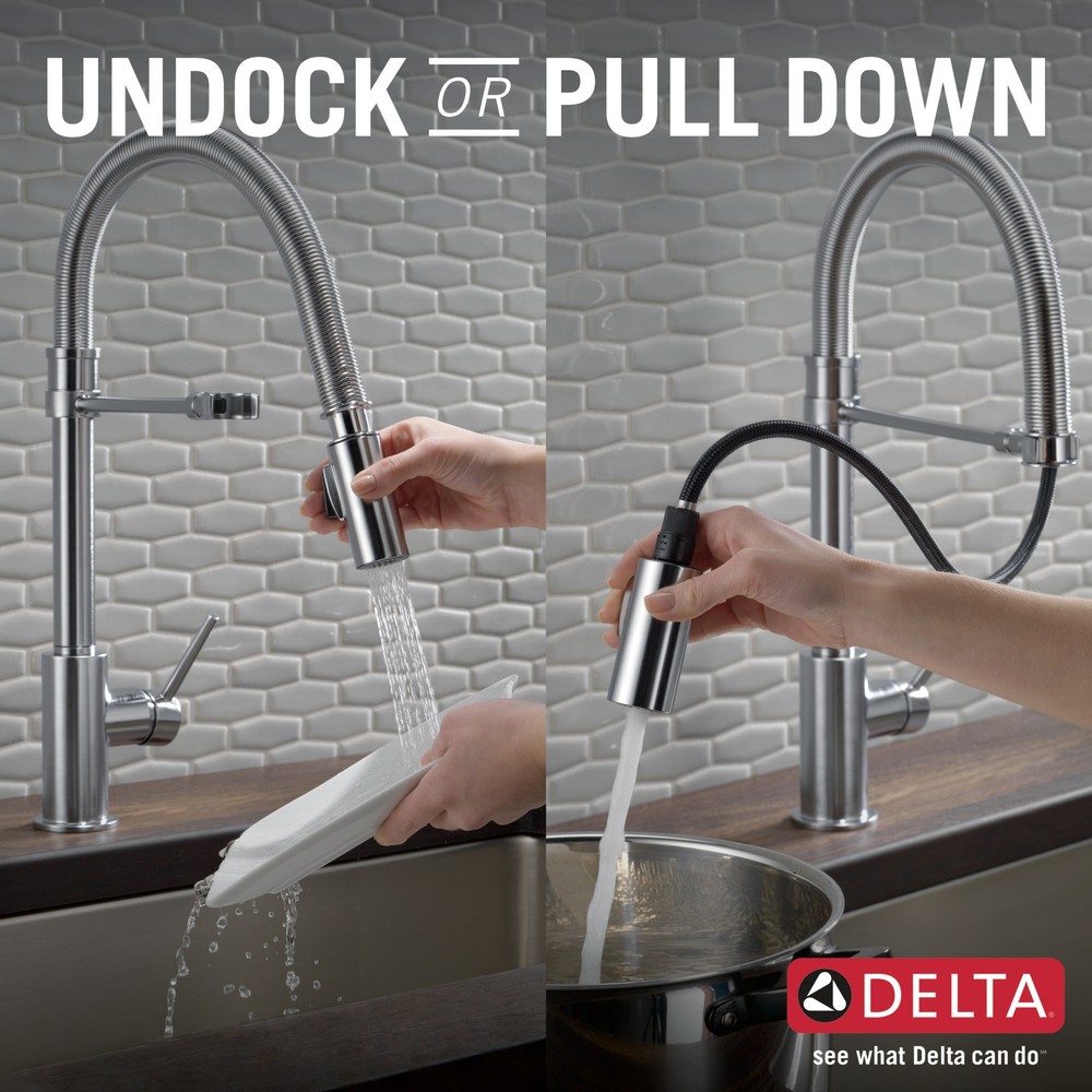 Delta Trinsic Single-Handle Pull-Down Spring Kitchen Faucet - Arctic Stainless