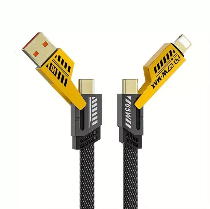 4 in 1 USB Type-C Cable Data Cord Multi Charging Cable For Samsung S24 Macbook