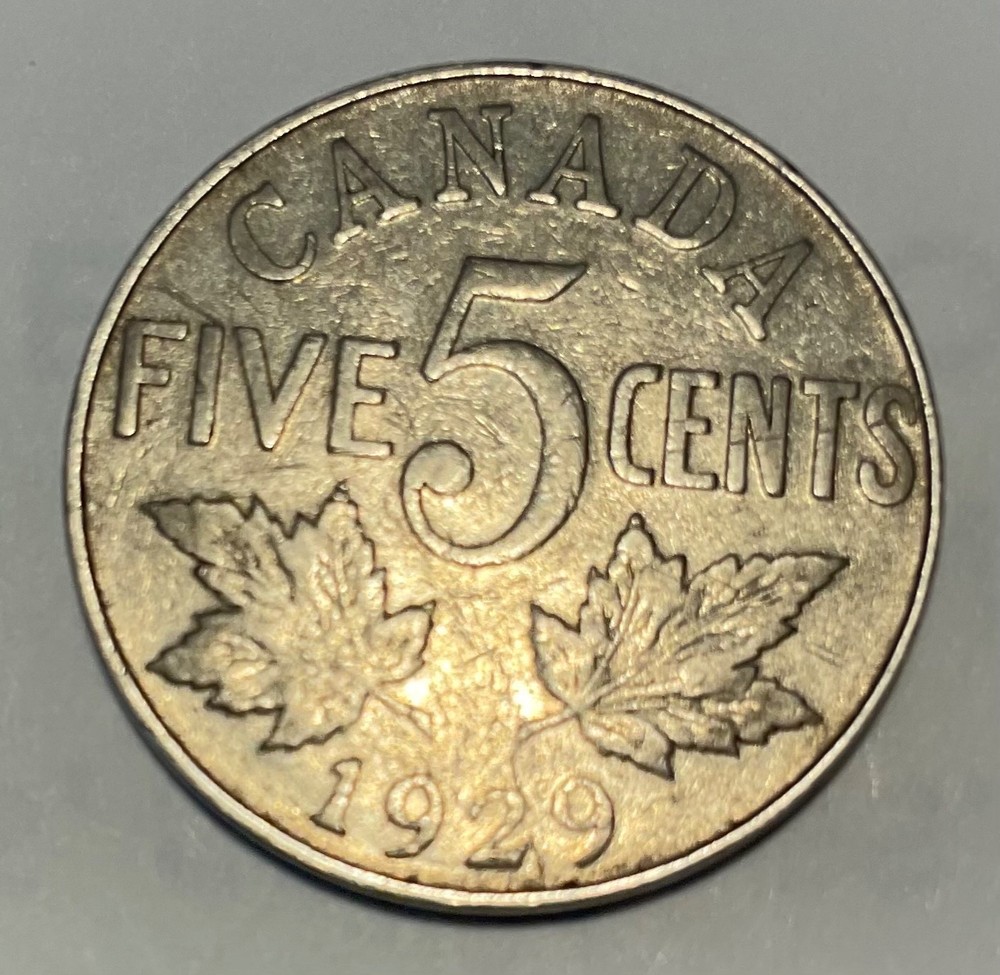 1929 CANADA   - 5. cent - nickel