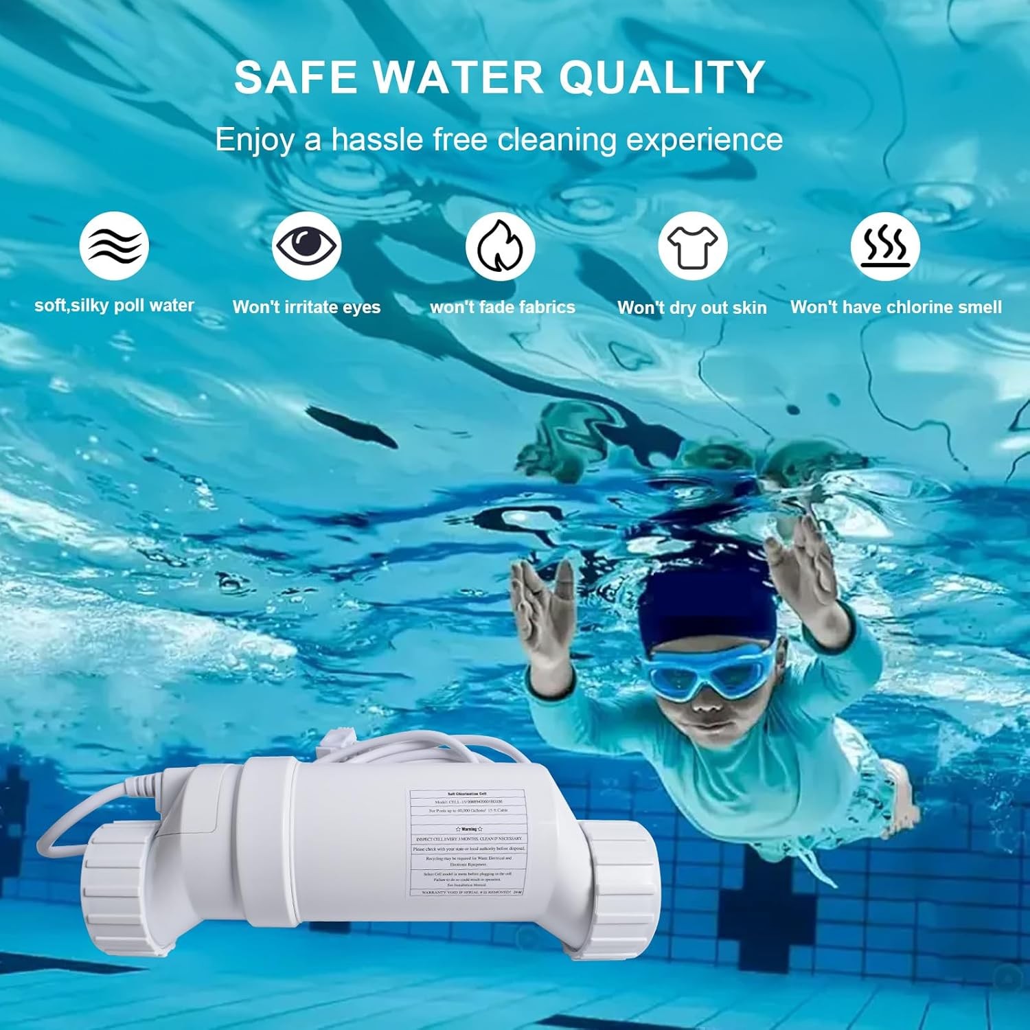 15K/20K/40K Gallens Turbo Cell Salt Chlorinator Pool For Hayward T-Cell-3/5/9/15