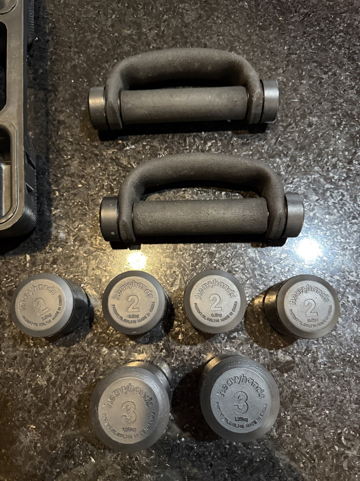 HEAVY HANDS Multipac Multi-Set Workout Weights 1, 2, 3 w/ Case