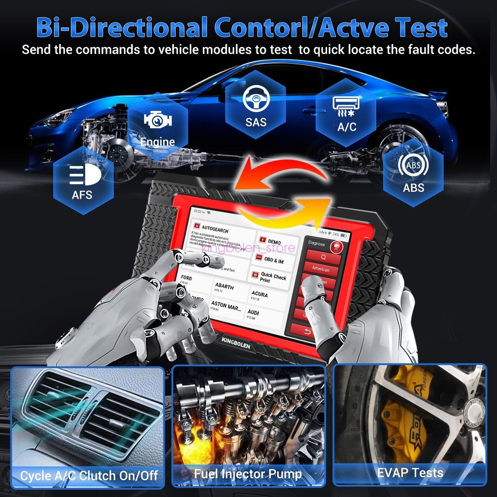 KINGBOLEN K7 OBD2 Car Diagnostic Tool Key Coding Full System CANFD Free Update