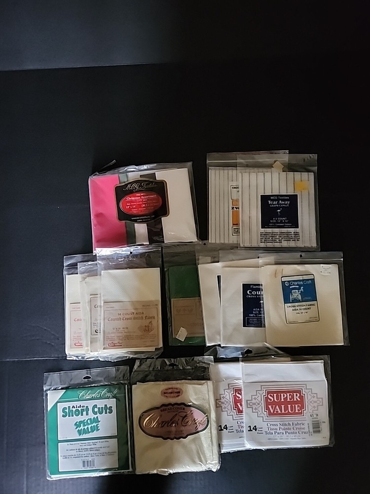 Aida Cross Stitch Fabric - Lot - Assorted Sizes
