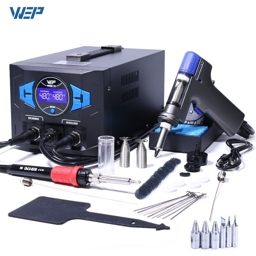 WEP 948D-III 110W Desoldering Station Soldering Iron Kit Suction Tin Gun Tool