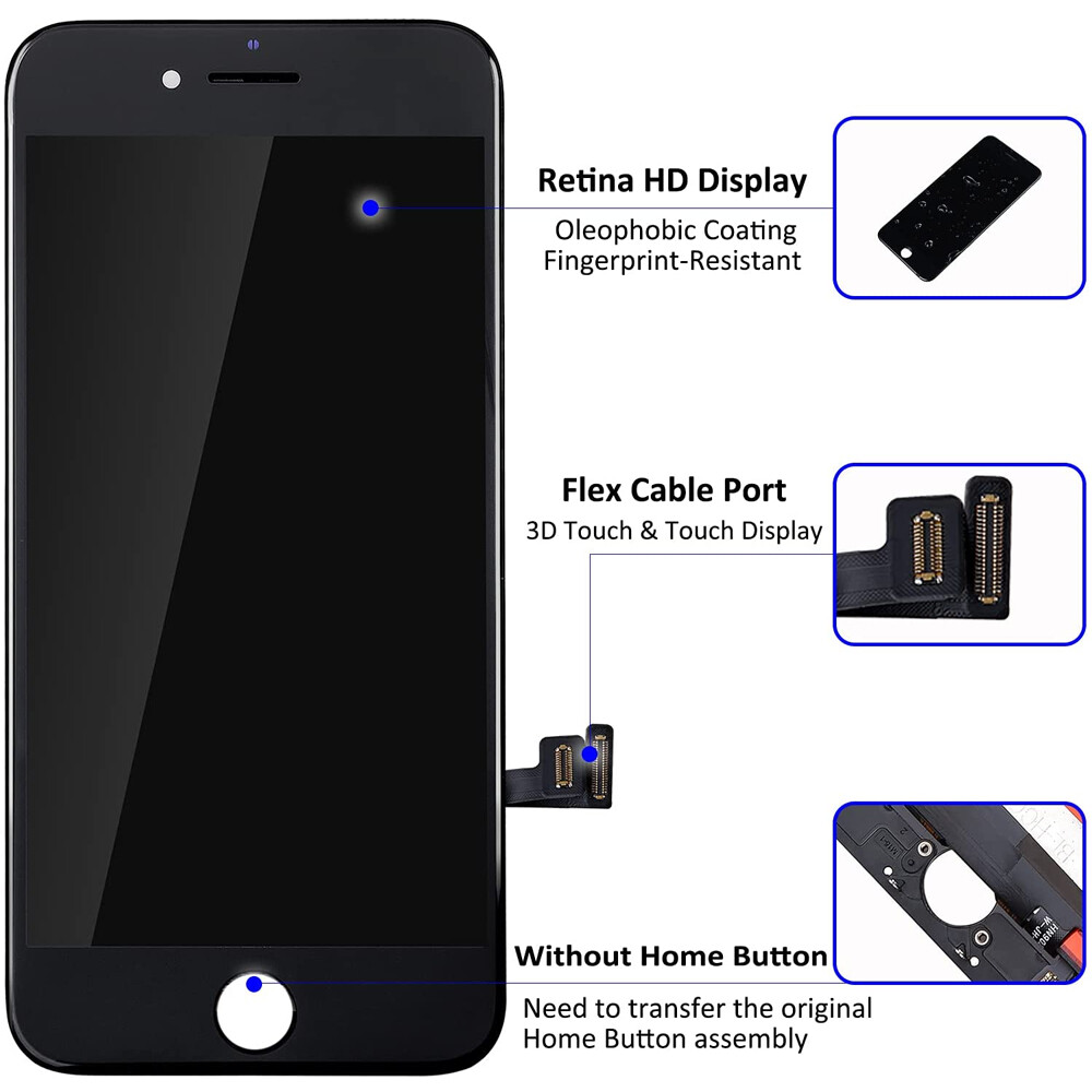 For Apple iPhone 7 Plus LCD Touch Screen Digitizer Replacement / Tempered Glass