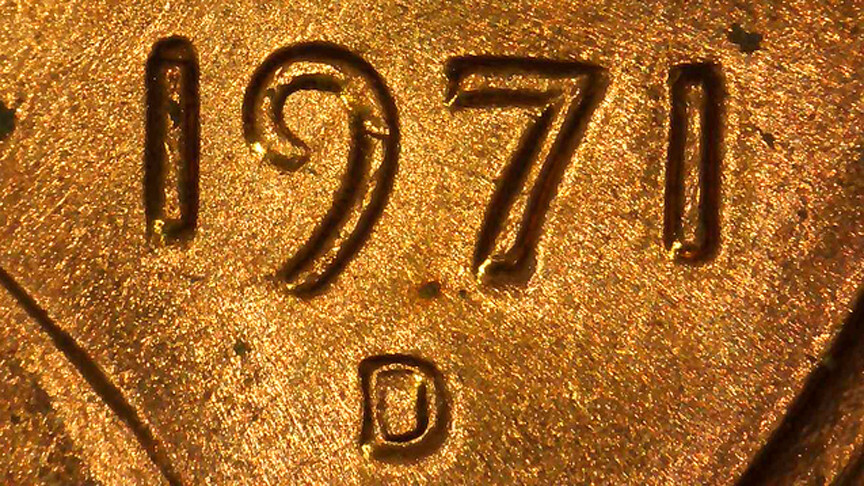 1971 D Lincoln Cent BU Red- Spike Head- Unlisted