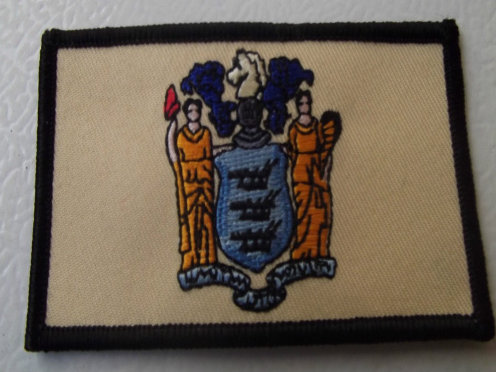 MOTORCYCLE PATCH - NEW JERSEY STATE FLAG PATCH - VEST PATCH
