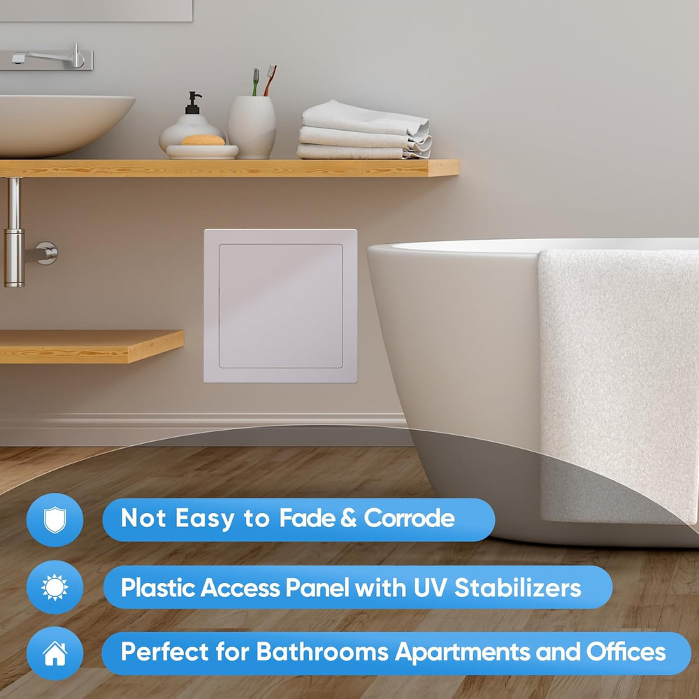 Access Panel for Drywall, 6 X 9 Inch ABS Plastic Wall Hole Cover Access Doors, E