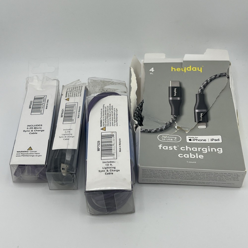 Lot Of 4 Untested Cords- with package damage