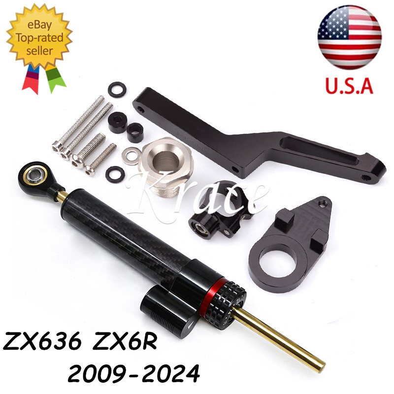 For Kawasaki Ninja 600 ZX636 ZX6R 2009-2024 Steering Damper Bracket Mount Kit