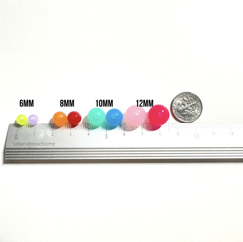 6MM/8MM Light Green Solid Colored Acrylic Round Ball Beads