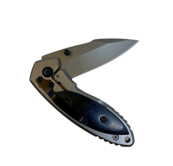 Folding Utility Pocket Knife With Lock blade Titanium plated