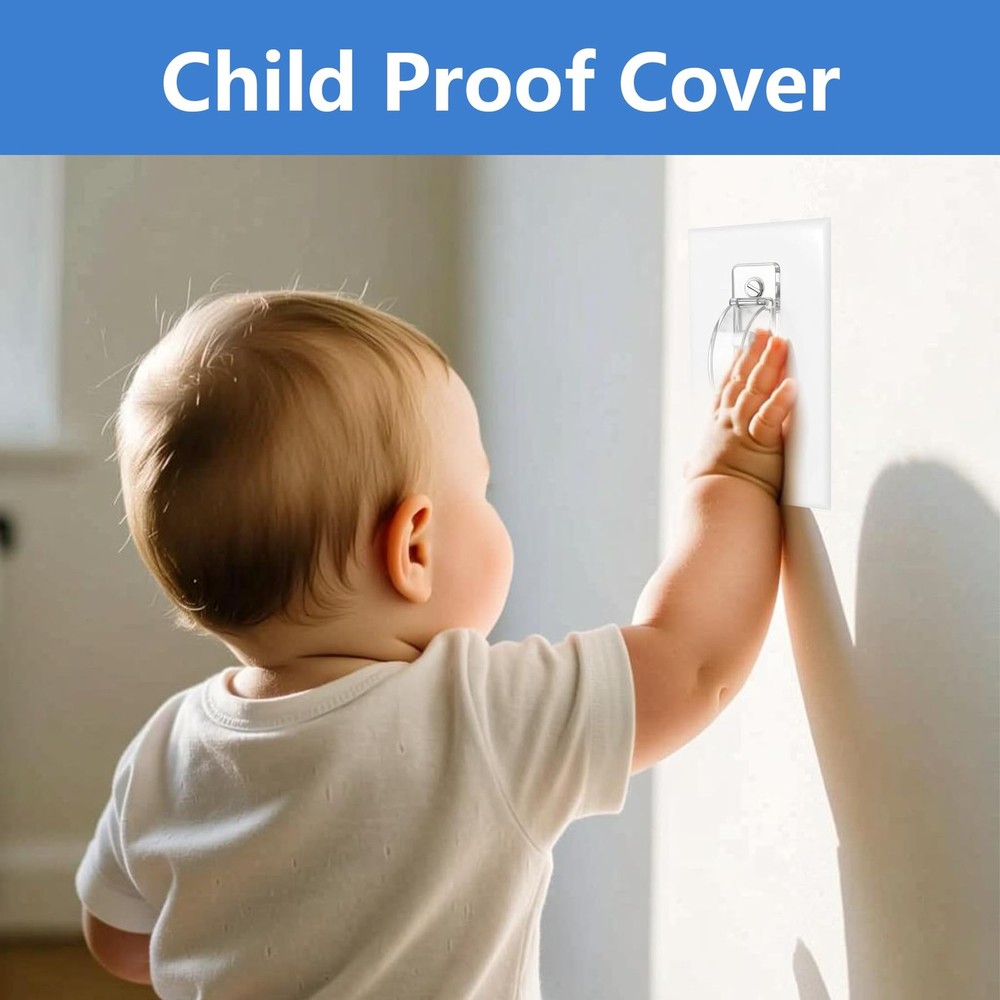 Childproof Light Switch Cover Guard - 2 Pack Clear Lock for Safety