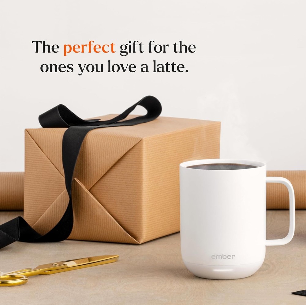 Ember Temp Control Smart Mug 2 - 10 oz White - App Controlled Heated Coffee Cup