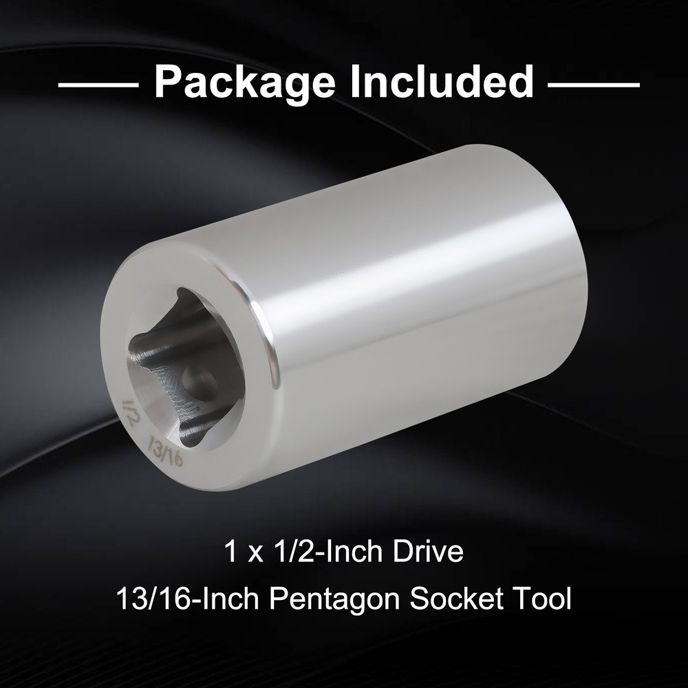 13/16" Penta Socket W/ 1/2" Drive Socket Tool for Pentagonal Nuts and Bolts