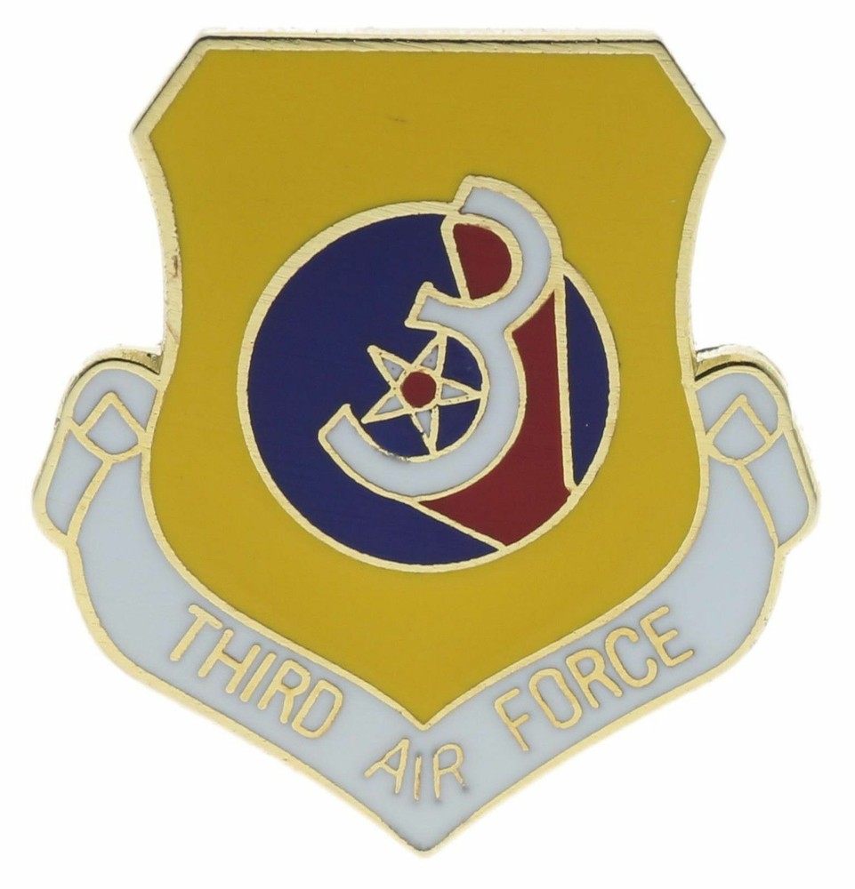Air Force 3RD Third 3AF 1 inch Shield hat lapel pin H15951 FD14X