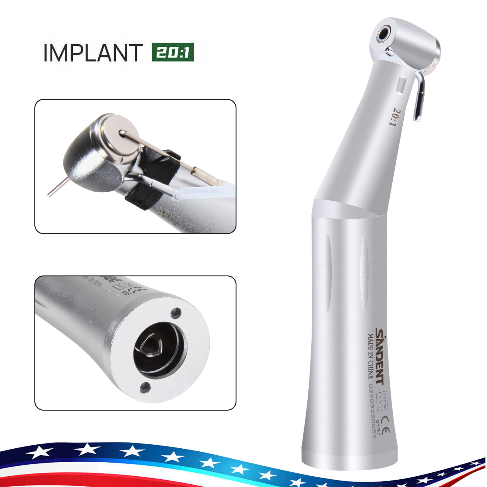 NSK Style SG20 Dental Implant 20:1 Contra Angle Push Button Surgical Handpiece S