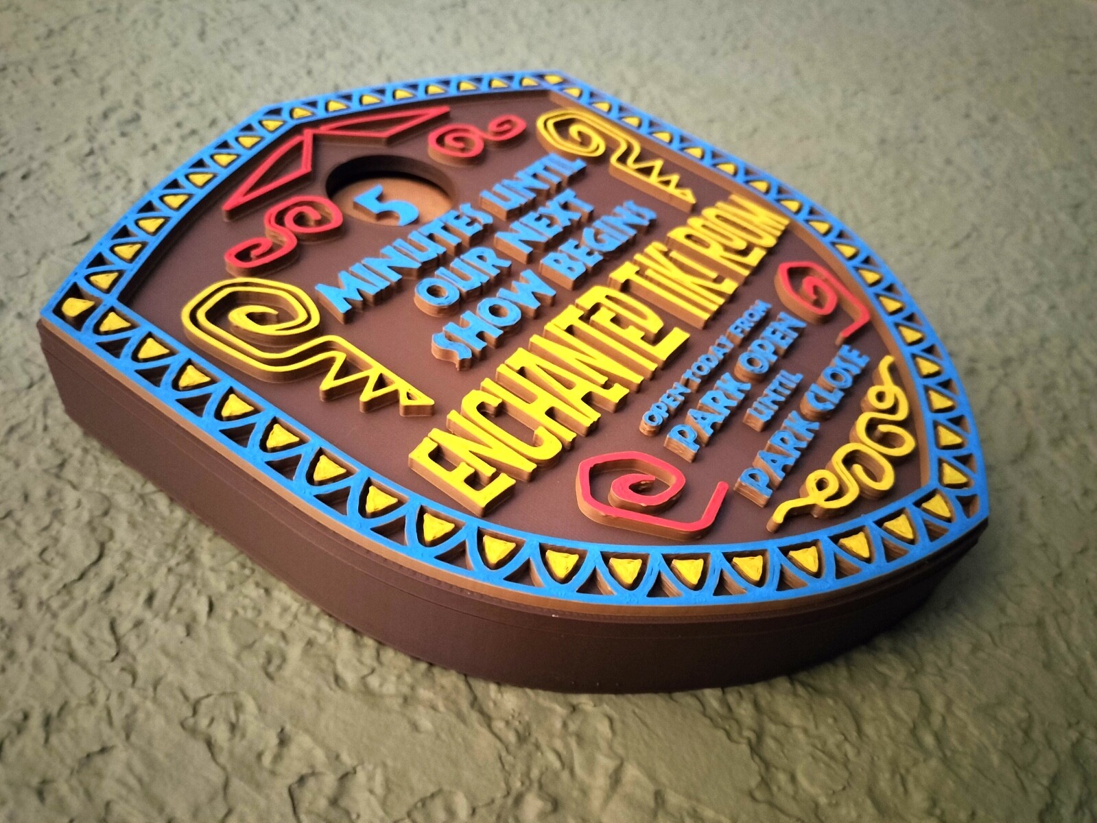 Enchanted Tiki Room Next Show Wait Time Sign Disney Prop Replica Wall Art Decor