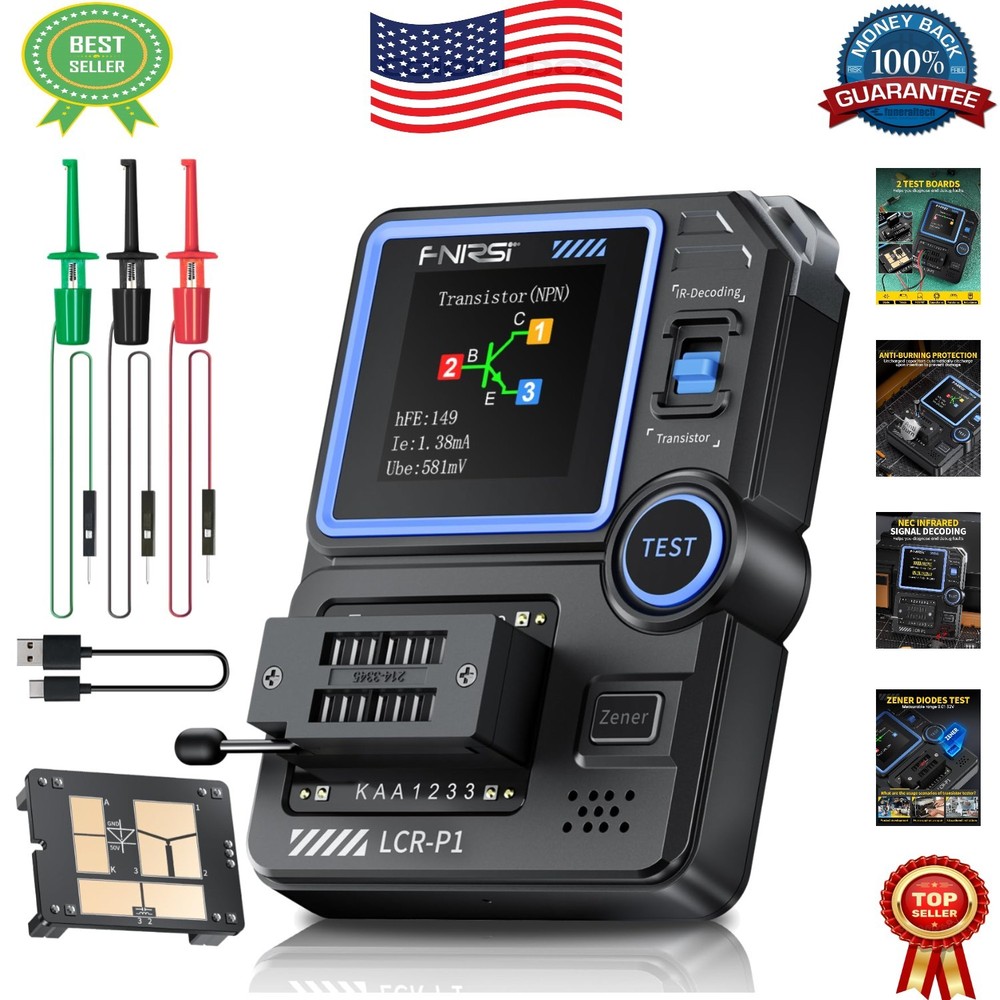 Palm-Sized Electronic Component Tester with Automatic Identification & Display