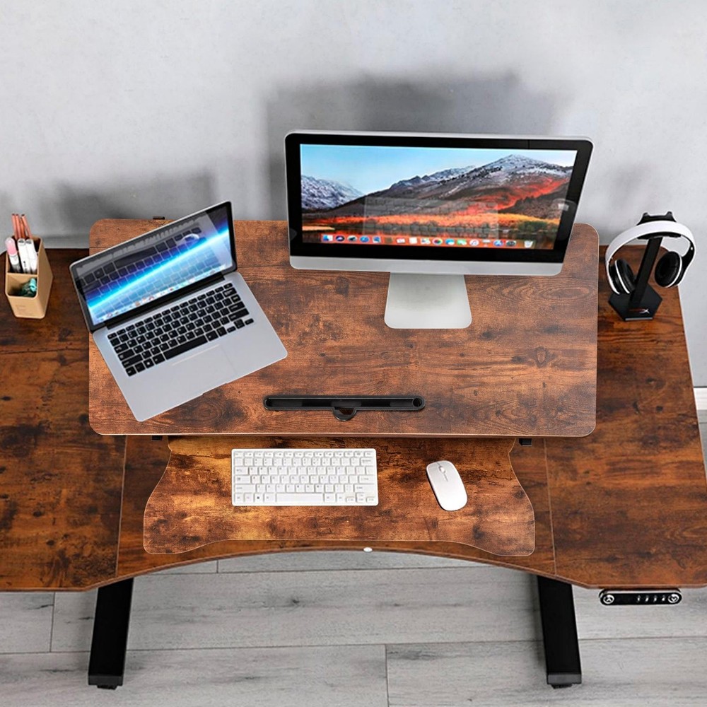 Standing Desk Converter 37" Wide Height Adjustable Sit Stand Riser