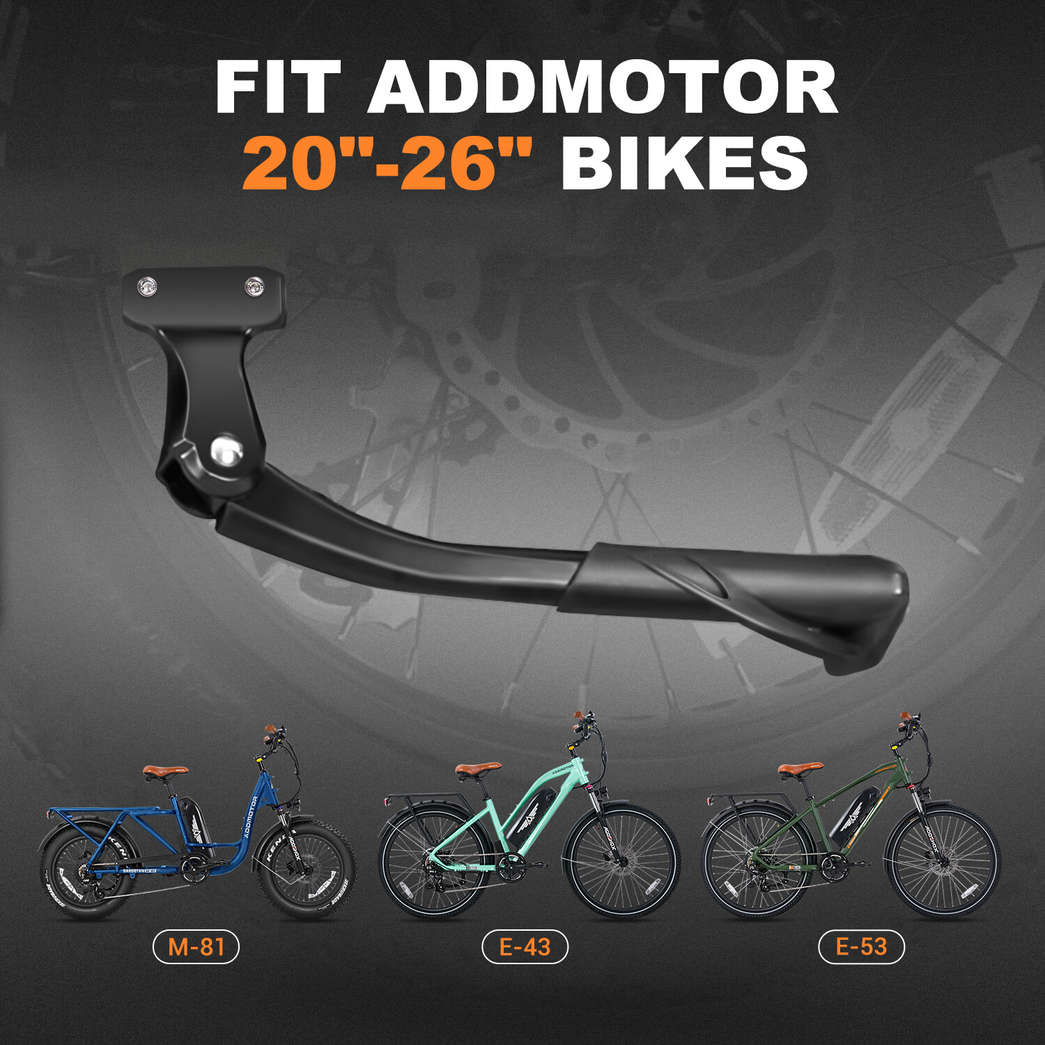 Addmotor Bike Kickstand Rear Side Bicycle Adjustable Stand for M-81/E-43/E-53