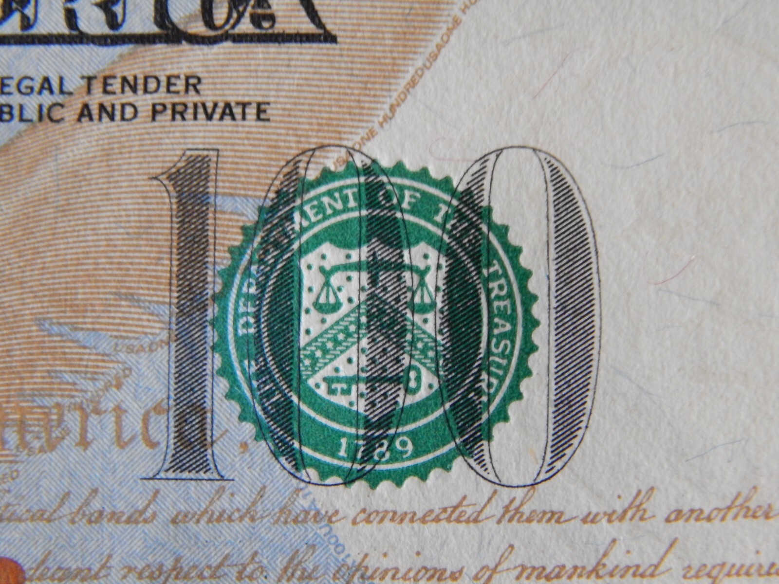 THE BRAND NEW U.S. $100 ONE HUNDRED DOLLAR BILL UNCIRCULATED ITEM #1736.