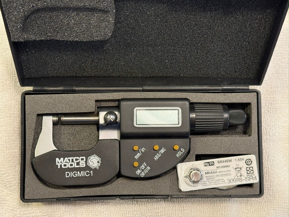 Matco Tools DIGMIC1 Digital Outside Micrometer (0-1") - TESTED & WORKING