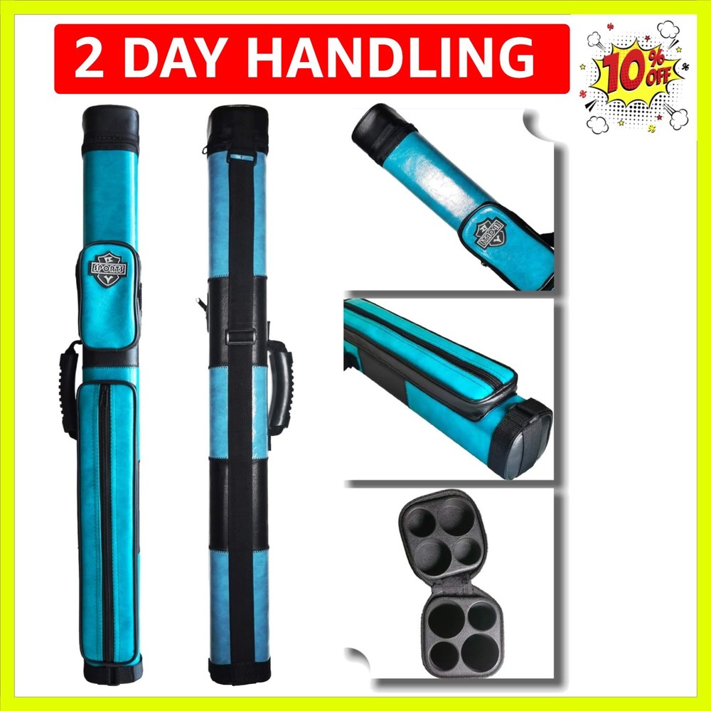 Durable 2x2 Hard Cue Case with Adjustable Strap for Billiards Players