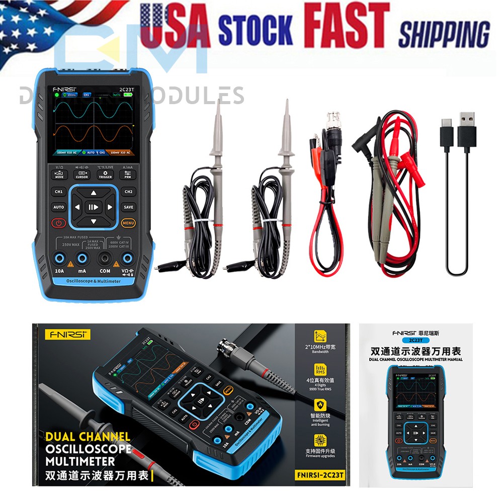 FNIRSI 2C23T Handheld Digital Oscilloscope Multimeter Function Signal Generator