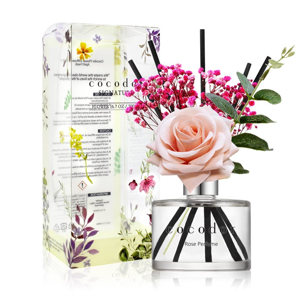 COCODOR Rose Reed Diffuser Set / 6.7oz / Rose/6.7Ounce/1Pack, Perfume