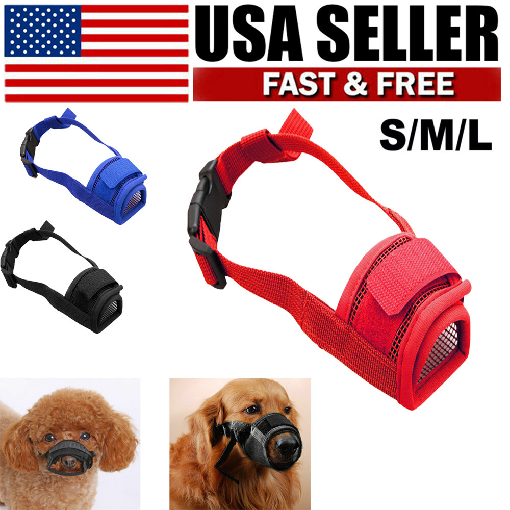Pet Dog Mask Small & Large Mouth Muzzle Grooming Stop Bark Bite Chew Adjustable
