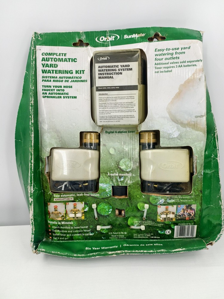 Orbit SunMate Automatic Yard Watering Kit 4 Outlet Timer Control 62032 Beige
