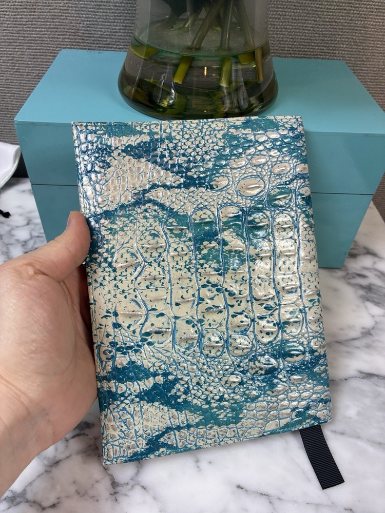 Brahmin Teal Green Assorted Croc Embossed Leather Journal Notebook - NWT