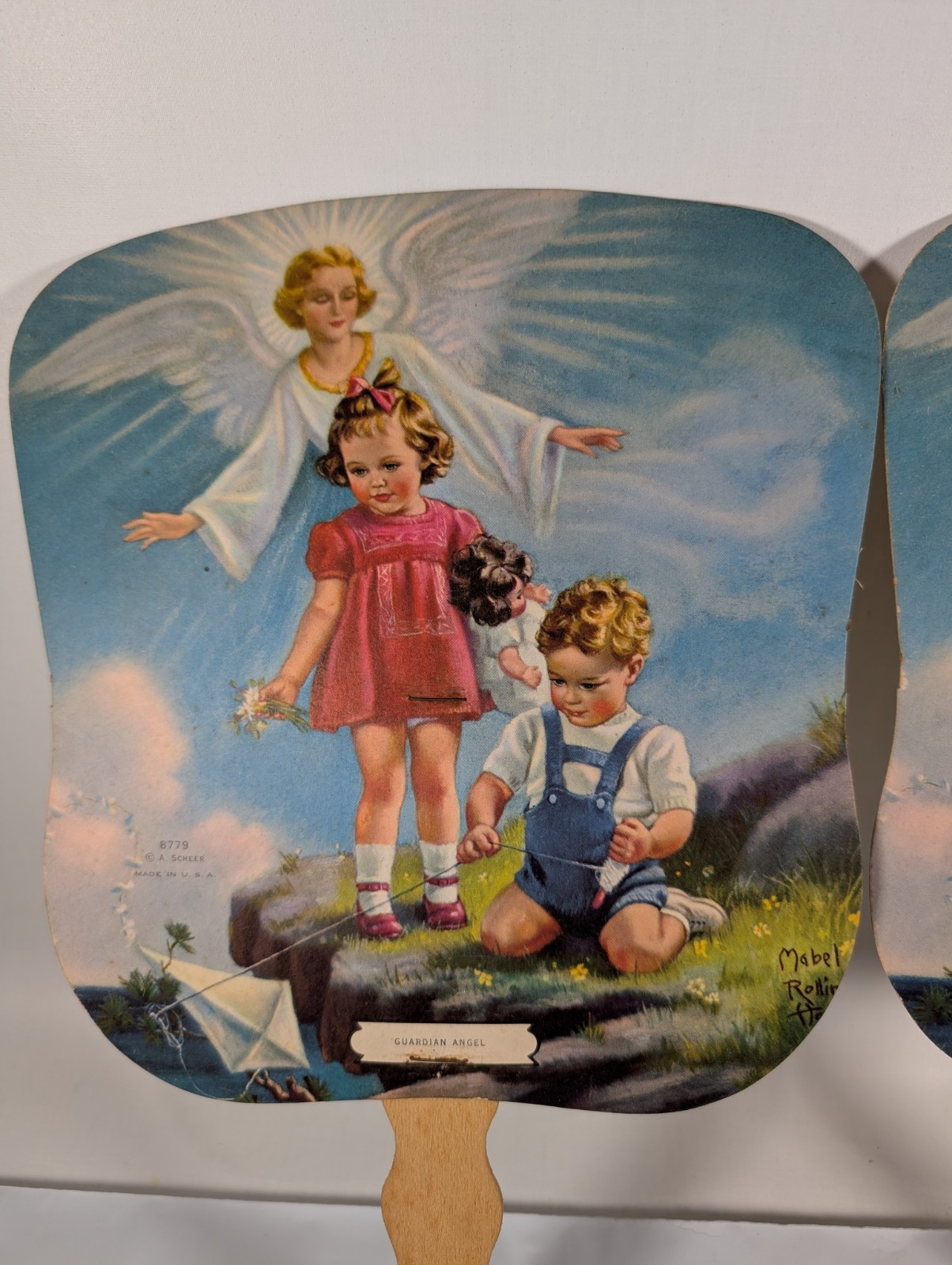 4 Vtg Paper Hand Fans - Newton IL Parker Funeral Home & Ambulance Service USA