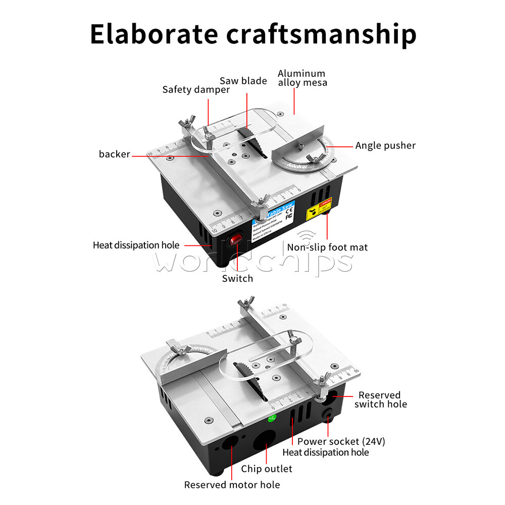 DC24V Woodworking Table Saw Electric Multi-Function Precision Cutting Machine