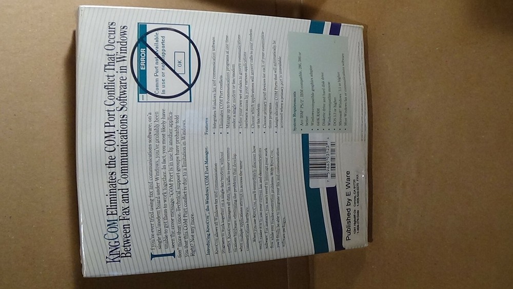 KingCom Windows Port Manager New in Box Sealed Vintage Computer Software Program