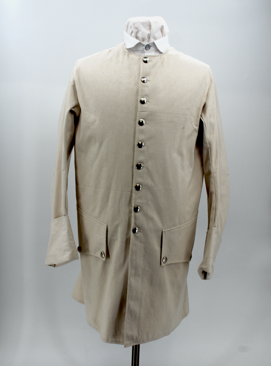 Colonial Period Osnaburg Sleeved Waistcoat - F&I, Revolutionary War - Size 46