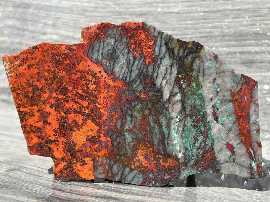 Sonora Sunrise Sunset Chrysocolla Cuprite 4.25"x2.5" Lapidary Rough Slab S2