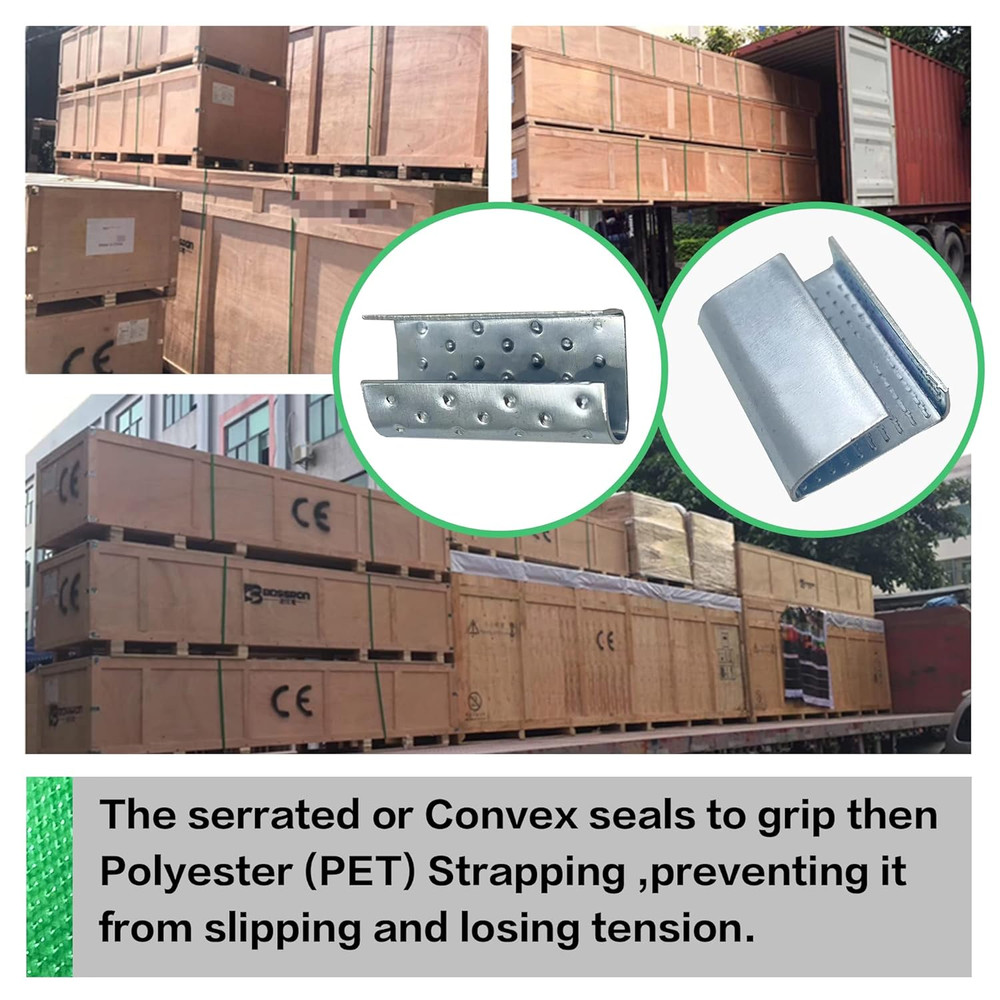 Packaging Strapping Open Serrated Seals for 5/8" Strap Width Polyester (PET) Str