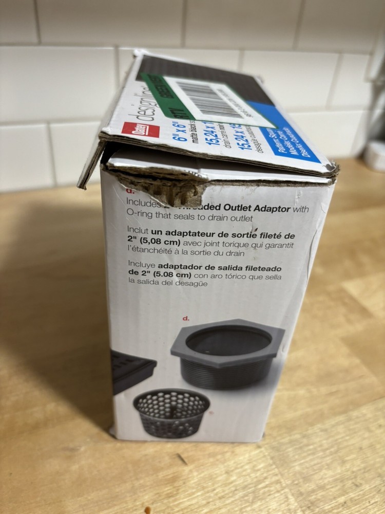 Oatey Designline Shower Drain w/ Square Pattern Drain 6"x6" MISSING ONE PART