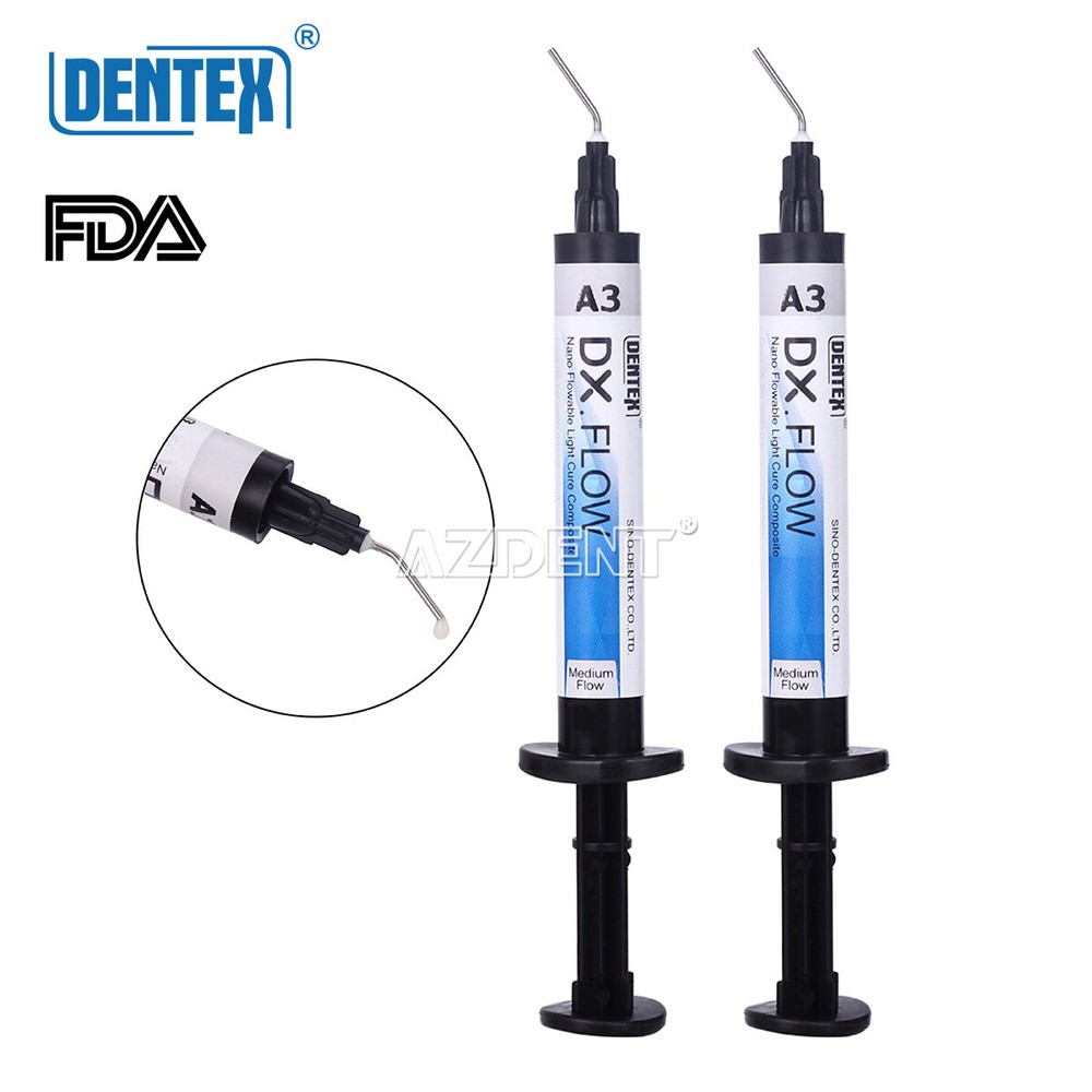 Dentex Dental Flowable Light Cure Composite Resin Low Flow/Medium Flow A1 A2 A3