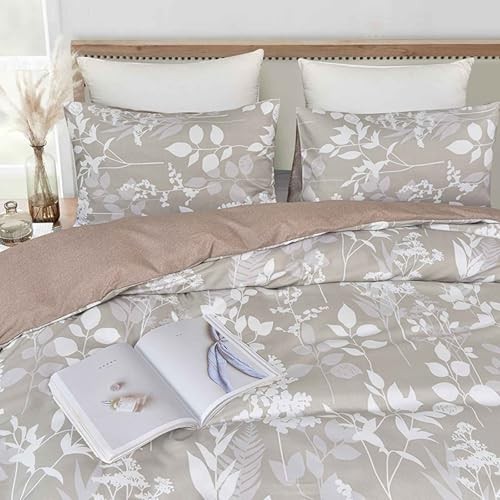 Size Comforter Set, Tan Floral Tree Leaf Queen Tan Floral Leaf Comforter Set
