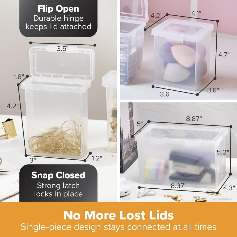 Bostitch Konnect Storage Containers with Lids, Organizer, Combo pack, Clear