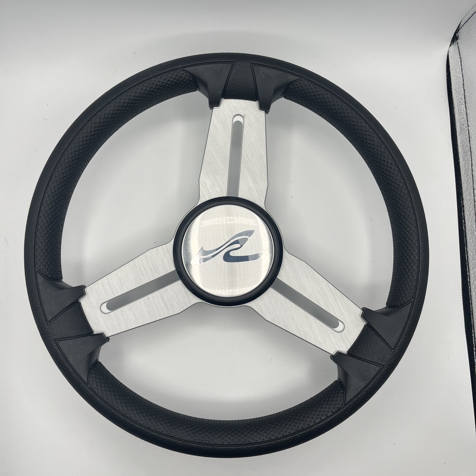 Model 15 Marine Steering Wheel Brush Alum Spokes | Sea Ray Boats Logo | KEYED