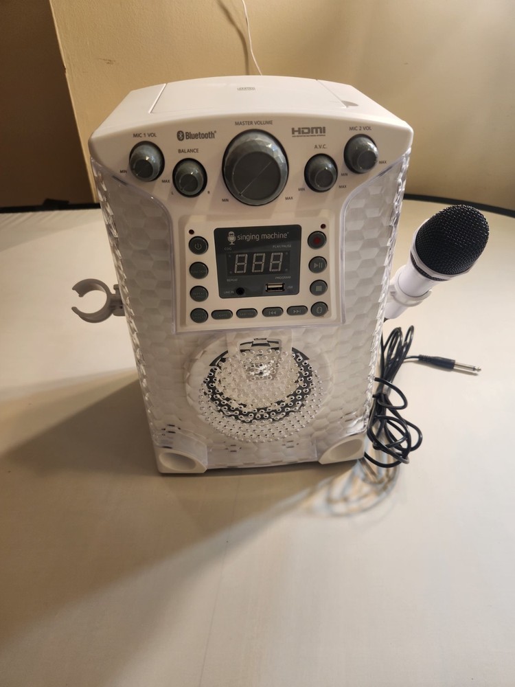 The Singing Machine SML633 Bluetooth CD+G Karaoke System Color White
