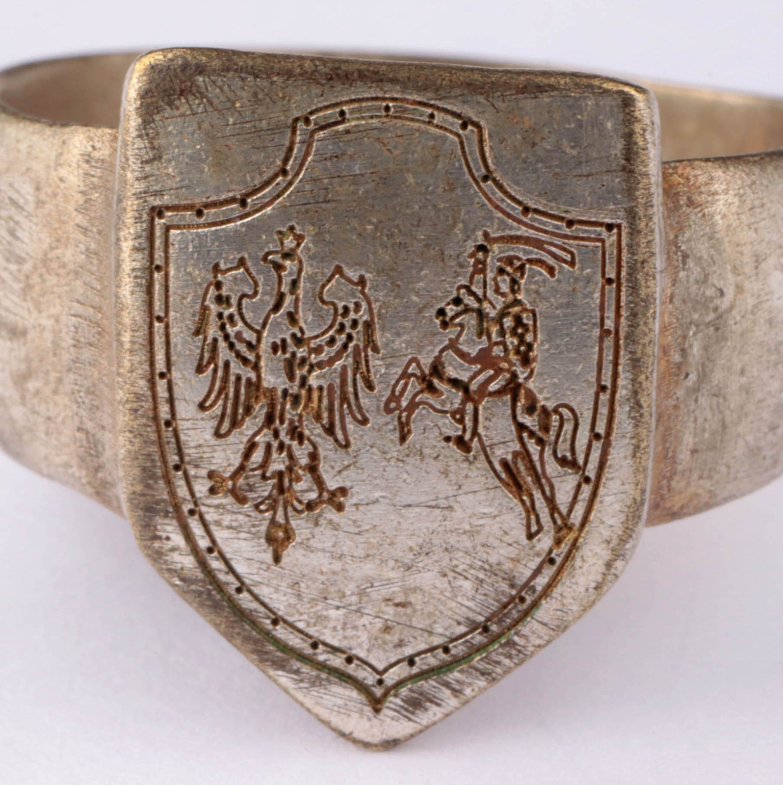 Ring Coat of arms Republic of Central Lithuania 1920–1922 Polish eagle Size 11.5