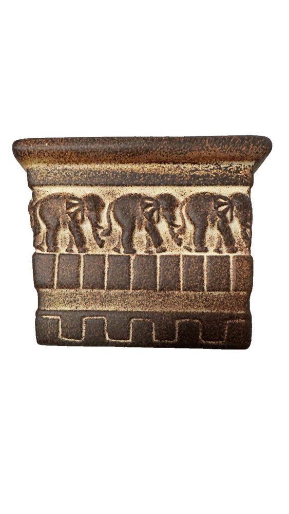 Square Candle Container featuring Safari Elephant -
