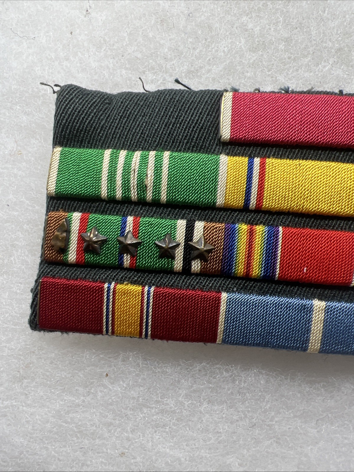 WW2 - Korean War US Army Officer Ribbon Bar Rack Theater Made ETO Vet (FF651